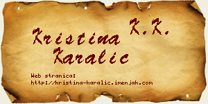 Kristina Karalić vizit kartica